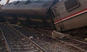 القطار بعد حادث الاصطدام