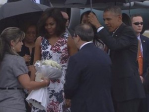 أوباما لدى وصوله إلى مطار خوسيه مارتي الدولي