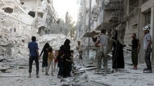 الدمار والقتل الناجم عن غارة روسية