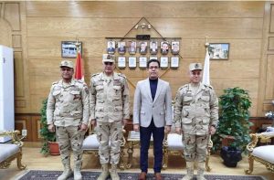الجيزاوى يستقبل المستشار العسكري الجديد لمحافظة القليوبية