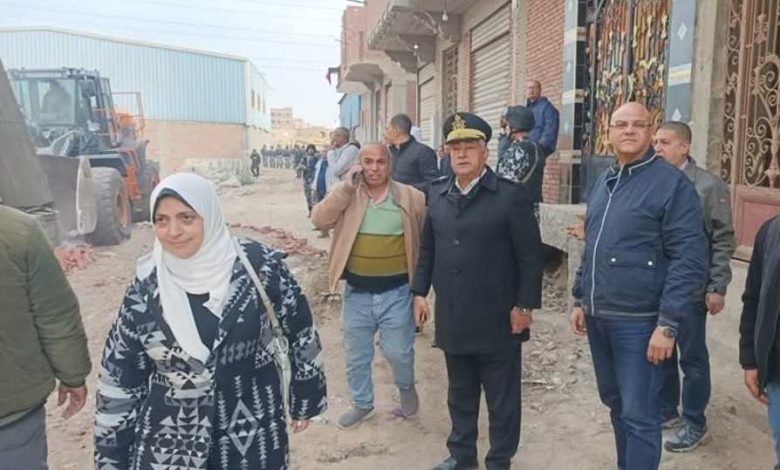 محافظ القليوبية يقودحملة إزالة مكبرة بسرياقوس بمركز ومدينة الخانكة